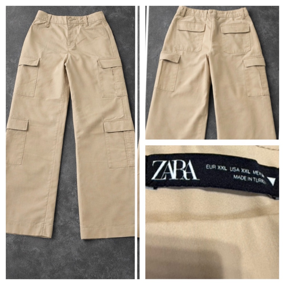 🤎  Size 2X  ZARA Cargo Pant Bundle – Khaki + Mint Green – NWOT